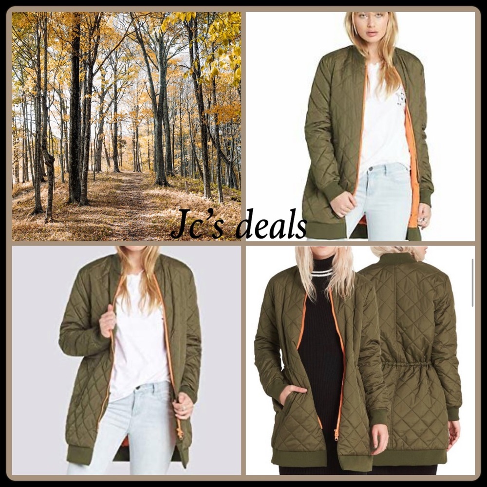 ✨ Element longline bomber jacket moss green 🍃